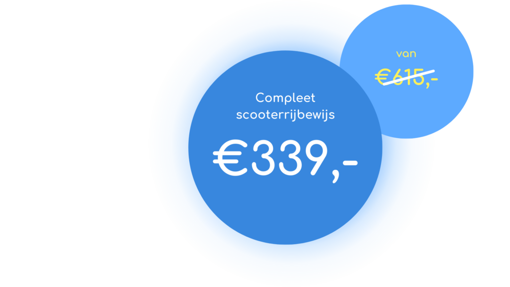Compleet pakket voor scooterrijbewijs voor 339 euro